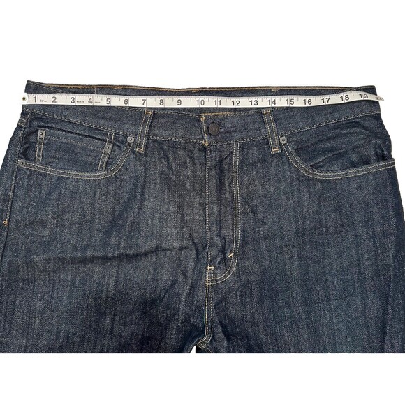Levi’s 505 Jeans Men’s Tag 38x32 Fit 40x32 Blue IRREGULAR Dark Wash Western - Picture 3 of 6